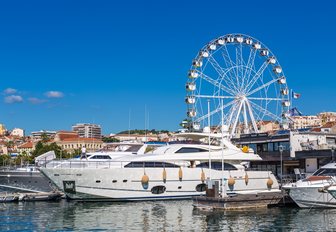 Vieux Port Cannes and luxury yacht charter berthed