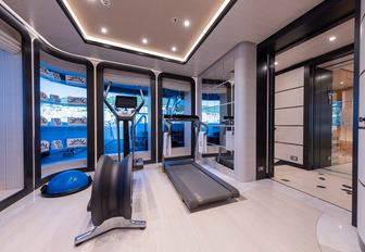 Gym equipment onboard charter yacht LUNA