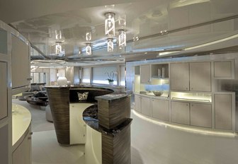 ibiza style interiors of luxury megayacht