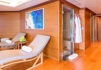 spa facilities on the flybridge of superyacht BOADICEA 