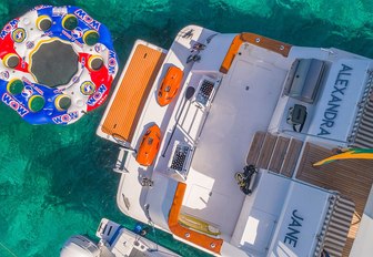 aerial shot of swim platform of alexandra jane