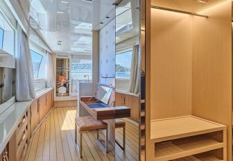 Charter yacht WOMBAT master cabin bureau and wardrobe