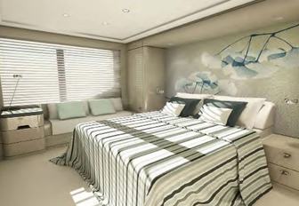 the master suite in charter yacht SOARING 