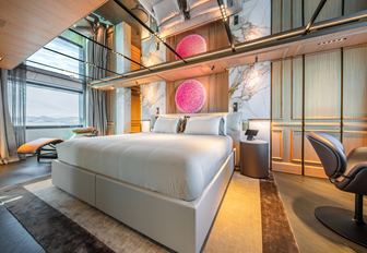 Charter yacht RAJA² master cabin with central berth