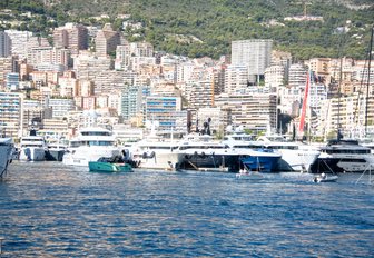 Monaco Yacht Show with superyacht charters berthed