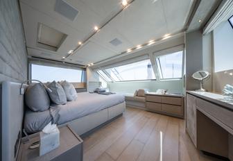 Charter yacht BLUE DIAMOND master cabin with large windows