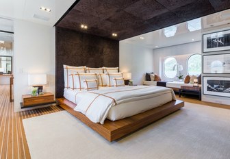 modern master suite aboard award-winning superyacht CHASSEUR