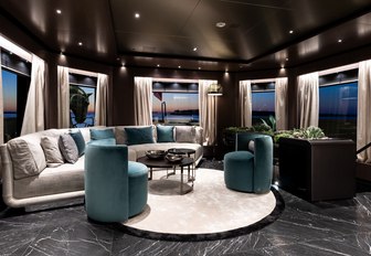 salon area on superyacht Solo 