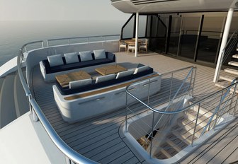 Seating area on SOARING yacht