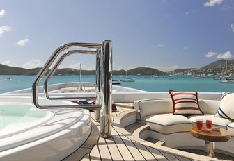 Owner's deck Jacuzzi on board luxury yacht TV