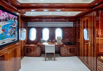 Charter yacht ABILITY study with desk facing window