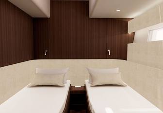Charter yacht FITZROVIA twin cabin rendering
