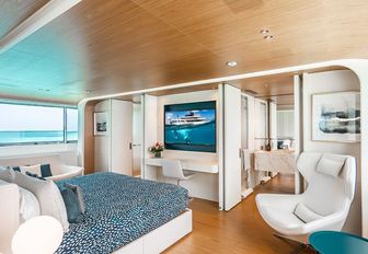 Charter yacht KOJU master cabin overview