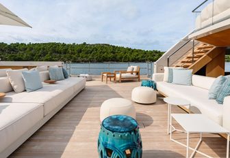 Super yacht charter LA LA LAND exterior seating area