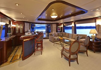 The skylounge of luxury yacht 'Zoom Zoom Zoom'