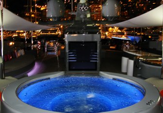 Jacuzzi on sundeck of luxury yacht Sea Force One