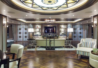 The interior of superyacht SOLANDGE