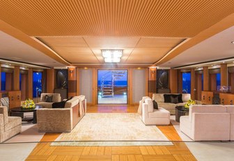 warm and welcoming main salon on board charter yacht ANASTASIA