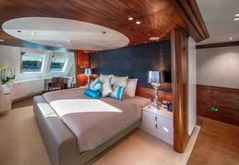 Charter yacht KATINA master cabin with central berth