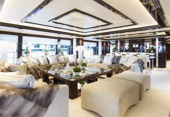 main salon with sumptuous seating on board luxury yacht ILLUSION V