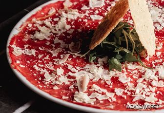 Premium cuisine with arrangement of Parmesan 
