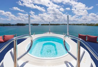 Jacuzzi on board superyacht on West Mediterranean yacht charter vacation