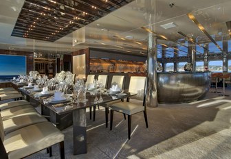 Main salon on superyacht serenity