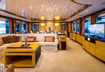 Main salon on board superyacht DIANE