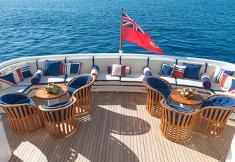 Aft deck seating area on luxury yacht ELEMENT