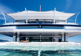 pool on the main deck aft of luxury yacht Cloud 9