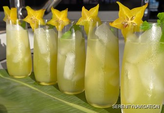Line of yellow cocktails