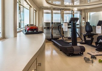 The dedicated gymnasium on board luxury yacht Light Holic