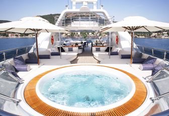 The water-filled Jacuzzi on board superyacht Talisman Maiton