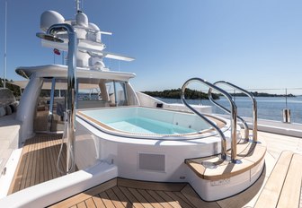 four-metre pool on the sundeck of luxury yacht LILI