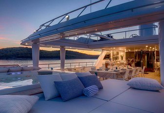 aft decks of luxury yacht katina
