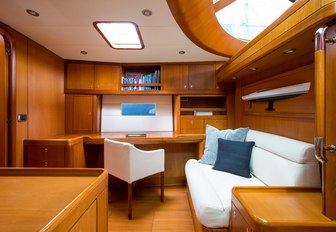 beautifully furnished office on board superyacht RAPTURE