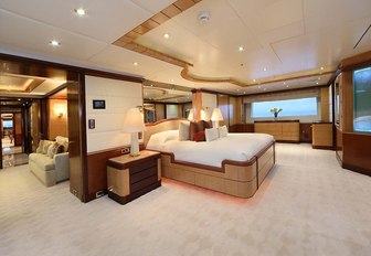 light, airy and spacious master suite aboard superyacht JAGUAR 