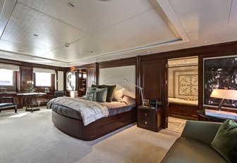 large master suite on board charter yacht Azteca II