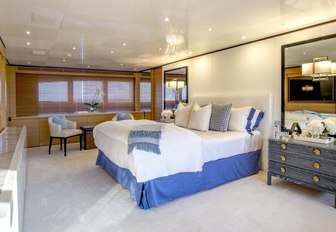 full-beam master suite aboard luxury yacht MISCHIEF