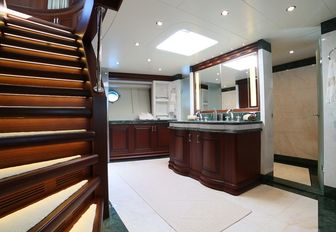 En suite bathroom on board superyacht CLARITY