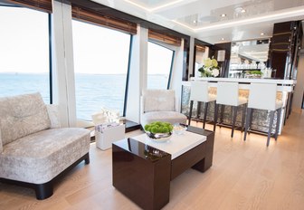 skylouge bar with small seating area aboard luxury yacht JACOZAMI 