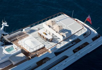 View of sun deck on Illusion I yacht