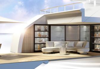 Beach club on luxury yacht North Star