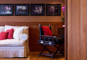 Chair and sofa on superyacht Bleu De Nimes