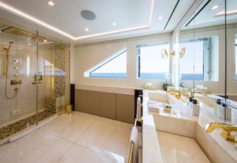 Charter yacht ROMA master cabin ensuite with dual sink unit