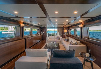 The interior of superyacht Seventh Sense