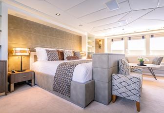 Charter yacht VICTORY master cabin overview