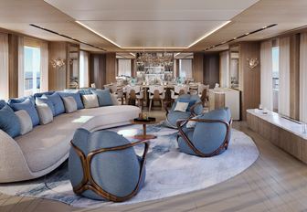 Superyacht charter INDIGO interior lounge