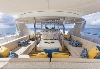 bar and U-shaped seating area on board charter yacht TRENDING 