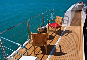 side balconies on superyacht balista